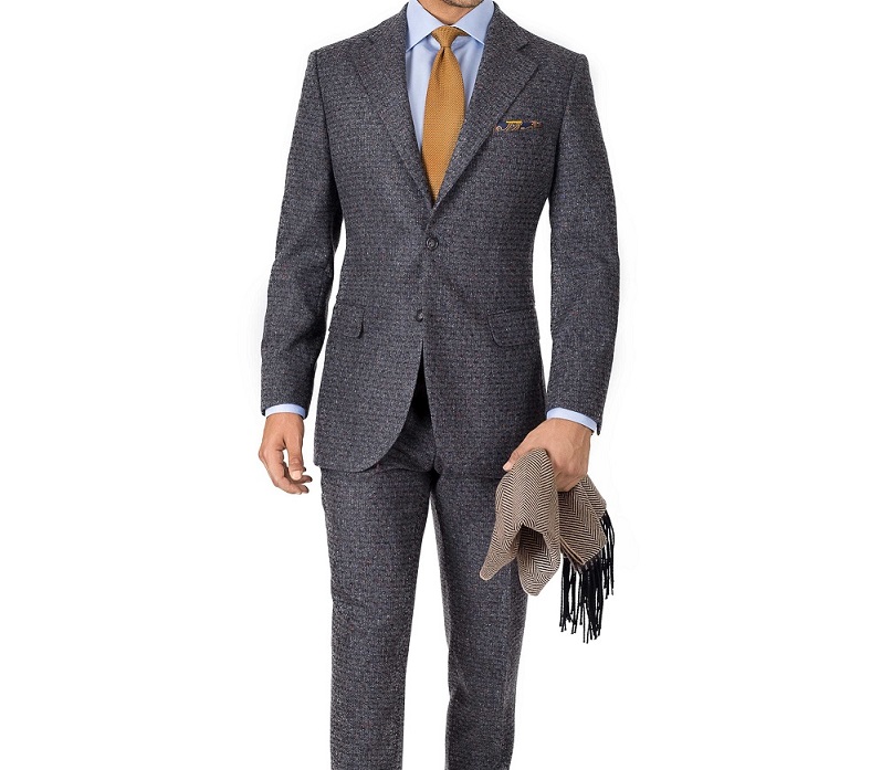 Wool Polyester Herringbone Suit