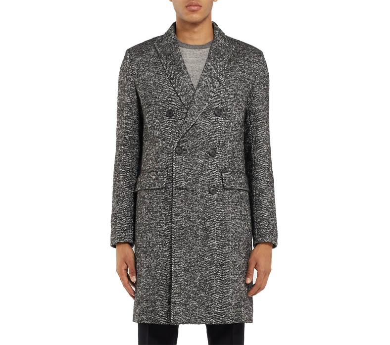 Grey Herringbone Overcoat